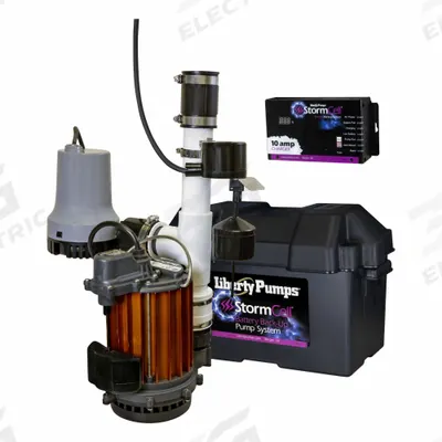 LIBERTY PUMPS Sump/Battery Back-Up System: 1/3 hp, 115V AC, 40 ft Max. Head (Primary Pump) - General Purpose Combination Sump Pump Systems