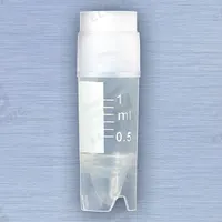 APPROVED VENDOR Cryogenic Vial: Cryogenic, Polypropylene, 1 mL, 12.5 mm Body Dia, Sterile, Colorless (MPN 3010). Key specifications — Self-Standing: Self-Standing; Brand: APPROVED VENDOR; Vial Type: Cryogenic; Body Color: Colorless; Includes Closure: Yes; Bottom Shape: Conical; Thread Location: External.