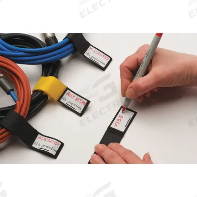 RIP-TIE Hook-and-Loop Cable Tie: 9 in Lg, 2.25 in, 1 in Wd, Nylon, Red - Write-On Hook-and-Loop Cable Ties