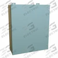 HAMMOND Enclosure: Steel, 24 in x 20 in x 7 in, NEMA 12, w/Panel, Solid Cover, Hinged (MPN 1418JE7). Key specifications — Brand: HAMMOND; Closure Method: Screws; Knockouts: Not Included.