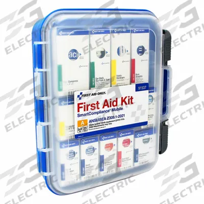 FIRST AID ONLY First Aid Kit: 117 Components, ANSI/ISEA Z308.1-2021, Type I - Vehicle ANSI First Aid Kits