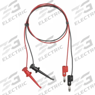 POMONA Test Leads: Black/Red Electrical Current Color, Banana Plug, 2 ft Lg - Test Leads with Clips