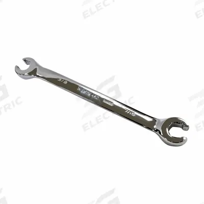 WESTWARD Flare Nut Wrench: Alloy Steel, Polish, 3/8 in_7/16 in Head Size - SAE, Double End, Standard-Head, 6-Point Flare Nut Wrenches