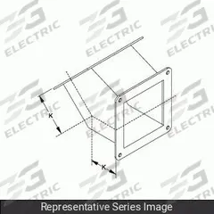 HAMMOND MANUFACTURING Wireway 45 Degree Elbow: 4 in Wd, 4 in Ht, Stainless Steel, Smooth Brushed (MPN 1487C4PSS). Key specifications — Brand: HAMMOND MANUFACTURING; Finish: Smooth Brushed; Material: Stainless Steel.