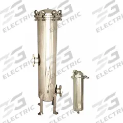 FULFLO Water Filter Housing: 2 in, NPT, Female, 14 in Overall Ht, 10 in Overall Dia, Silver, 140 gpm (MPN EHG07Q2T). Key specifications — Housing Material: 304 Stainless Steel; Housing Color: Silver; Brand: FULFLO.