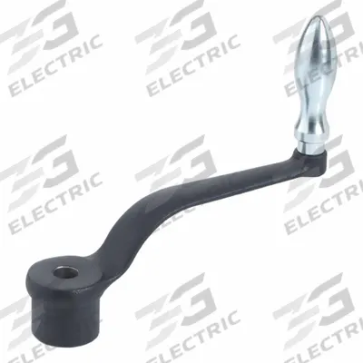 JW WINCO Crank Handle: Cast Iron w/ Revolving Steel Grip, 14 mm Bore Dia - Offset Crank Handles with Revolving Grip