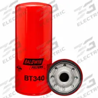 BALDWIN FILTERS Oil Filter: BT340, 1 1/8"-16 Thread Size, 10 7/16 in Overall Ht, Oil, Allis-Chalmers. Key specifications — Baldwin Interchange: BT340; Brand: BALDWIN FILTERS; Compatible Vehicle Make: Allis-Chalmers; Includes: Integral Gasket; Media Material: Cellulose.