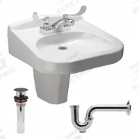 ZURN Bathroom Sink: Z5320 Wheelchair Lavatories, White, Vitreous China, Dual Manual Handle, Ceramic (MPN Z5324.521.1.07.00.A). Key specifications — Series: Z5320 Wheelchair Lavatories; Includes: Faucet; Color: White; Brand: ZURN; Sink Type: Bathroom; Material: Vitreous China; Sink Material: Ceramic.