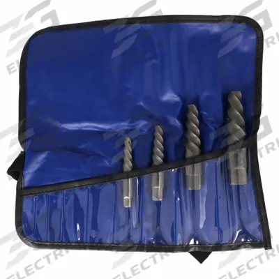 CLEVELAND Screw Extractor Set: 4 Pc, Spiral Flute - Spiral-Flute Extractor Sets