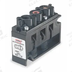 ARO Solenoid Air Control Valve: Alpha, Four-Way / Two-Position, 12V DC, 1/4 in Female NPT, 150 psi (MPN A222SS-012-D). Key specifications — attr1092969: Non-Locking; attr1086920: A222SS-012-D; attr1092977: Spring Return.