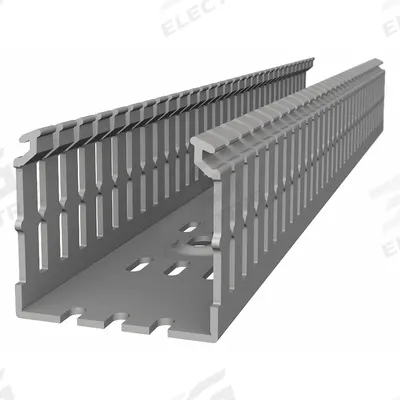 THOMAS & BETTS Wiring Duct: 1 in Nom Wd, 2.2 in Slot Ht, 3 in Nom Ht, 0.3 in Slot Wd, PVC - Screw-Mount Slotted Wiring Ducts & Snap-On Covers
