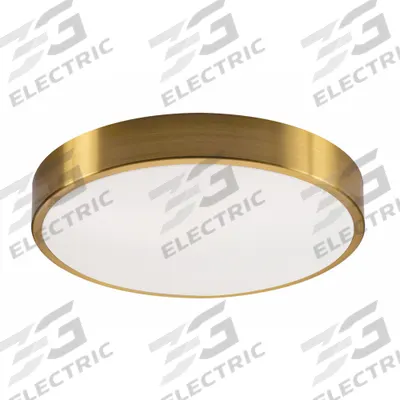 AFX INC. Flush Mount: 12 in Dia, Satin Brass, 3 in Ht, 1,800 lm, 3000K/3500K/4000K - Octavia Flush-Mount Lights