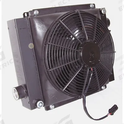 COOL-LINE Forced Air Oil Cooler: 36 hp Heat Removed, 80 gpm Max. Flow, 377 psi Max. Pressure - DC Motor Driven Forced Air Oil Coolers