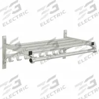 GLARO Wall-Mount Garment Rod: 12 Hooks, 7 in Overall Ht, 36 in Overall Wd, 13 in Overall Dp, Silver (MPN 8000C-36). Key specifications