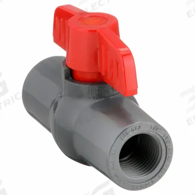 APPROVED VENDOR Manual Two-Way Ball Valve: 1/2 in, PVC, Straight, FNPT x FNPT - PVC Ball Valves