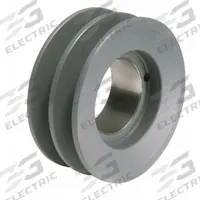 APPROVED VENDOR V-Belt Pulley: 2BK52, 2 Groove, 4.95 in OD, Bushed Bore, H/QT, Cast Iron. Key specifications — Pulley Industry Number: 2BK52; Pitch Diameter: 4.6 in (5L, B); For Belt Section (broad, with similar types): 5L, B, or BX.