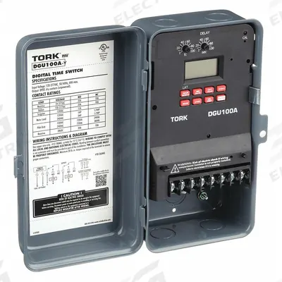 TORK Electronic Timer: 7 day, Astronomic, 120-277V AC, DPDT - Digital Timer Switches