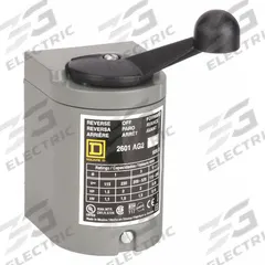 SQUARE D Drum Switch: 3 Pole, Single Phase, Maintained/Momentary, Reversing, NEMA 1 (MPN 2601AG2). Key specifications — Brand: SQUARE D.