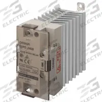 OMRON Solid State Relay: DIN-Rail & Surface Mounted, 45 A Max Output Current, Phototriac, AC Output (MPN G3PE-245B DC12-24). Key specifications — Brand: OMRON; Current Type: DC; Electrical Connection: Screw Clamp; Finger Safe: Yes; Input Current: 40 to 150 A; Maximum Output Current without Heat Sink: 45 A; Mounting Style: DIN Rail & Screw; Output Voltage: 120 to 240V AC.