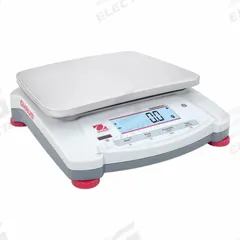 OHAUS Industrial Balance: AC Adapter/Ethernet/RS-232 Cable/USB Device, 9 1/8 in x 6 7/8 in (MPN NVT10201 AM). Key specifications — Connection Ports: USB; Readability: 0.1 g; Power Source: Electric; Weighing Units: ct; Brand: OHAUS.