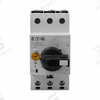 EATON Manual Motor Protector: Non-Reversing, 3 Poles, 25 A, Thermal Protection, Selector Switch (MPN XTPR025BC1). Key specifications — Maximum Voltage Rating: 600V AC; Brand: EATON; Thermal Units Required: None (Starter Includes Integrated Thermal Units); Frame Size (Width): 45mm (B Frame).