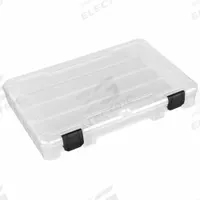 FLAMBEAU Compartment Box: 7 1/4 in x 11 in x 1 3/4 in, Clear, Not Electrostatic Discharge Conductive (MPN T4000). Key specifications — ESD Conductive: Not Electrostatic Discharge Conductive; Color: Clear; Compartment WxD: 6-1/4 in x 1-1/2 in; Brand: FLAMBEAU; Material: Plastic.