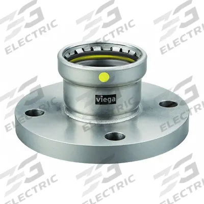 VIEGA MEGAPRESS Crimp Adapter Fitting: 2 1/2 in Pipe Size, Press-fit x Flange, Carbon Steel - Gas Steel Press Pipe Fittings