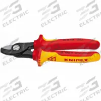 KNIPEX Insulated Cable Cutter: Multi-Component Handle, Shear, For 19/32 in Max Dia Data Cable (MPN 95 18 165 SBA). Key specifications — attr324789: KNIPEX; attr308384: Shear; attr308389: Multi-Component; attr308391: 1 AWG.