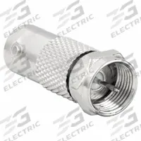VITEK Audio/Video Adapter: (1) BNC Female x (1) F-Type Male Adapter, Max. 1,000 MHz, Silver, 10 PK (MPN VT-BNC-F10). Key specifications — Product Type: Audio/Video Adapter; Manufacturer Part Number: VT-BNC-F10; Color: Silver; Brand: VITEK; End 1 Connection Type: BNC Female; End 2 Connection Type: F-Type Male.