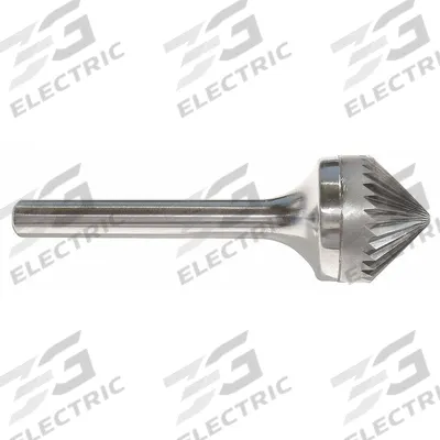 APPROVED VENDOR Carbide Bur: 90° Cone, SK-9, Single Cut, 1" x 1/2" Head - Single-Cut 90-Degree Cone Burs