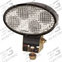 ECCO Vehicle Work Light: Oval, Flood, LED, Bolt, Pigtail, Universal, Surface Mount, Black, Permanent (MPN EW2341). Key specifications — Housing Color: Black; Brand: ECCO; Mount Type: Bolt; Electrical Connection: Pigtail; Installation Type: Permanent.
