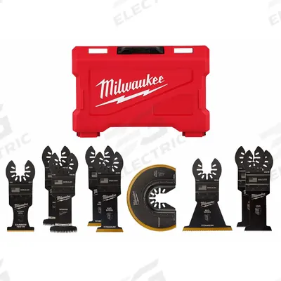 MILWAUKEE Oscillating Tool Blade Set: 9 Blades, Round/Straight - Open-Back Universal OIS Mounted Sets