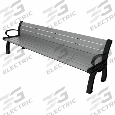 ULTRASITE Heritage Outdoor Bench: Heritage, 96 in Overall Lg, 30 in Overall Ht, Gray - Vandal Resistant Resinwood Benches