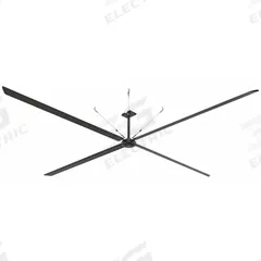 HUNTER INDUSTRIAL Ceiling Fan: 197,067 cfm Airflow, 24 ft Blade Dia, Variable Speeds, 480V AC, ECO (MPN E24-43I-IP-MD). Key specifications — Voltage: 480V AC; Light Kit: No; Series: ECO; Number of Speeds: Variable; Phase: Three; Current: 3 A; Brand: HUNTER INDUSTRIAL.