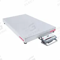 OHAUS Industrial Bench Scale: 23 5/8 in x 31 1/2 in, Not IP Rated, Front-Mounted, Stainless Steel (MPN D52P125RTV5). Key specifications — attr1341383: RS-232; attr1341384: 0.01 lb/5 g; attr1341400: OHAUS; attr1383935: Stainless Steel.