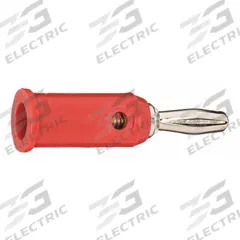 Banana Plug: 1 1/2 in Lg, Beryllium Copper/Brass, Polypropylene, 5,000 V Max Volt, 15 A Max Current (MPN 1325-2). Key specifications — Contact Material: Beryllium Copper/Brass; Body Material: Brass; Brand: POMONA; Color: Red.