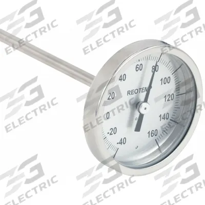 REOTEMP Soil Dial Thermometer: -40°F to 160°F, +/- 1% Accuracy, 12 in Stem Lg - Dial Thermometers for Soil