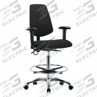 ESD Task Chair: Fabric, Arms Included, Ht Range 26 1/4 in to 36 in, 18 1/2 in Seat Wd, 17 in Seat Dp (MPN BR-ESD-FHBCH-MB-CR-T0-A1-CF-EC-ESDBLK). Key specifications — Foot Support: Yes; Back Tilt Backward: 13.5°; Back Tilt Forward: 10.5°; Base Material: Aluminum; Brand: APPROVED VENDOR; Product Type: ESD Task Chair; ESD-Safe: ESD-Safe.