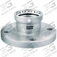 VIEGA MEGAPRESS Crimp Adapter Fitting: 4 in Pipe x 8 in Pipe Size, Press-fit x Flange, FKM (MPN 98535). Key specifications — Brand: VIEGA MEGAPRESS.