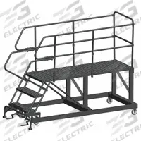 BALLYMORE Mobile Work Platform: 2.5 ft Platform Ht - Max, 36 in x 72 in, Steel, 800 lb Load Capacity (MPN SEP3-3672). Key specifications — Folding: Not Foldable; Mobility: Rolling; Brand: BALLYMORE; Color: Gray; Height Adjustability: Fixed Height; Includes Handrails: Handrails Included; Locking Mechanism: Foot-Activated Step Lock; Handrails: Includes Handrails.