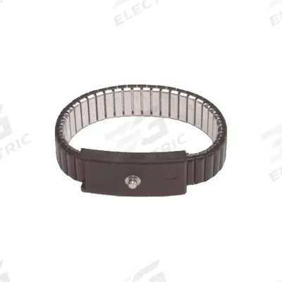 POMONA Static Control Wrist Strap: Metal, Black, 0 Strap Conductors, Coiled, Snap Fastening - Metal Antistatic Wrist Straps