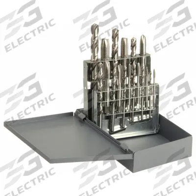 CHICAGO-LATROBE Drill Bit and Tap Set: 18 Pc - Drill Bit & Spiral-Point Tap Sets