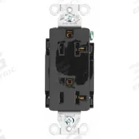 BRYANT Receptacle: Decorator Duplex, 5-20, Black, 125V AC, 20 A, 2 Pole / 3 Wire (MPN DRS20BLK)