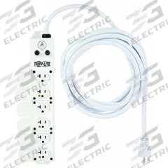 TRIPP LITE Outlet Strip: 6 Outlets, 15 ft Cord Lg, 20 A Current, UL 1363A, White, 5-20P, 2 1/2 in Wd (MPN PS615HG20AOEM). Key specifications — Brand: TRIPP LITE; Mounting Style: Screw.