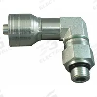 AEROQUIP Hydraulic Crimp Fitting: Steel x Steel, 90° Elbow, -4 For Hose Dash Size, Male x Genderless (MPN 1AA6SBB4). Key specifications — Fitting Gender: Male x Genderless; Fitting Connection Type: ORB x Crimp; Thread Size: 9/16"-18; For Hose Dash Size: -4; Brand: AEROQUIP.