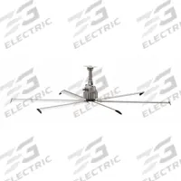 SKYBLADE Ceiling Fan: 50,409 cfm Airflow, 14 ft Blade Dia, Variable Speeds, 110/230V AC, Gray, GPROP (MPN GPROP-1443-612-1). Key specifications — Voltage: 110/230V AC; Light Kit: No; Series: GPROP; Number of Speeds: Variable; Phase: Single; Current: 6.6 A; Brand: SKYBLADE.