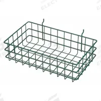 MARLIN STEEL WIRE PRODUCTS Storage Basket: Display Basket, Stainless Steel, Powder Coated, Green (MPN 923-08)