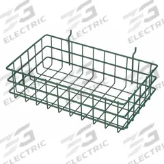 MARLIN STEEL WIRE PRODUCTS Storage Basket: Display Basket, Stainless Steel, Powder Coated, Green (MPN 923-08)