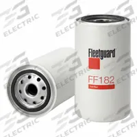 FLEETGUARD Fuel Filter: Spin-On, 6 15/16 in Overall Lg, 3 11/16 in Outside Dia, 2 7/16 in Inside Dia (MPN FF182). Key specifications — attr1137520: BF588; attr1137521: FF5207; attr434022: FLEETGUARD; attr427730: Cellulose; attr1017112: Trucks; attr1017113: Ashok Leyland.