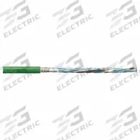 CHAINFLEX Measuring System Cable: Pr 24 AWG (0.25)/(5) 20 AWG (0.50), Green, PUR Jacket, 50 V Volt (MPN CF894-022). Key specifications — Conductor Grouping: Pair 24 AWG/(5) 20 AWG; Includes Ground: No; Overall Length: Order by the Foot; Minimum Bend Radius Factor - Fixed: 8 x OD; Minimum Bend Radius Factor - Flexible: 12 x OD; Brand: CHAINFLEX.
